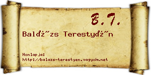 Balázs Terestyén névjegykártya